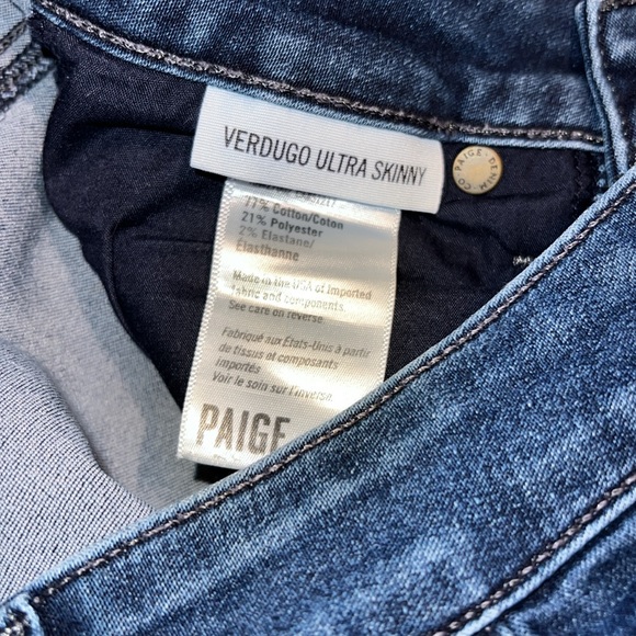 WOMENS PAIGE VERDUGO ULTRA SKINNY JEANS SIZE 25 - Picture 10 of 10